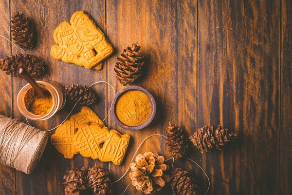 姜饼饼干的香料混合物 圣诞烘焙 香料混合物 — 图库照片