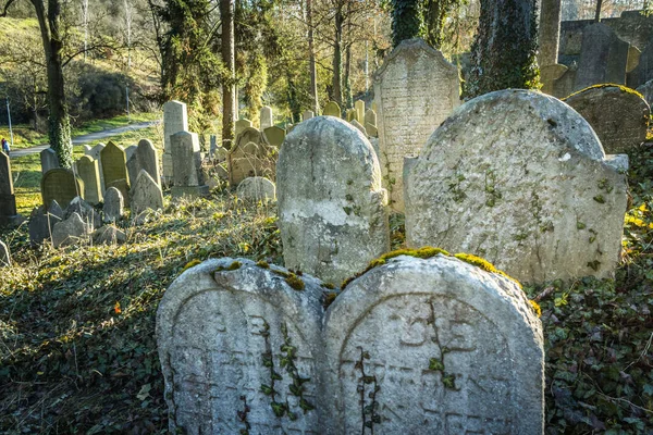 チェコ共和国のトレビックにある古いユダヤ人墓地 17世紀に設立され ユネスコ世界遺産に登録されている — ストック写真