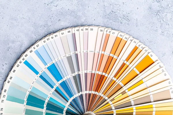 Paleta Colores Industrial Guía Muestras Pintura Catálogo Sobre Fondo Gris — Foto de Stock