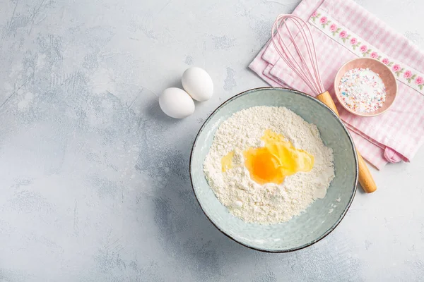 Memasak Dan Memanggang Bahan Untuk Crepes Adonan Pancake — Stok Foto