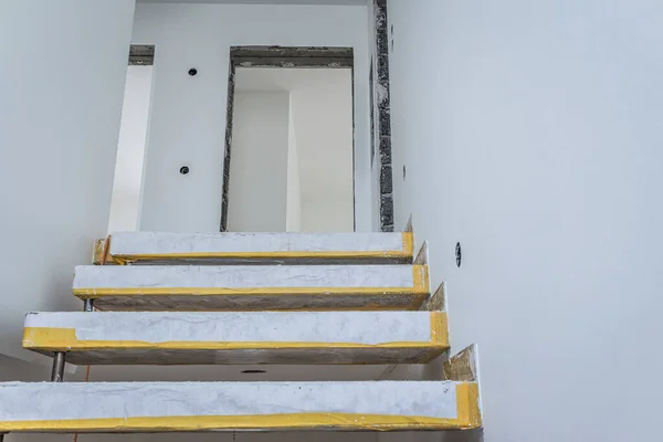 Pintura Paredes Hueco Escalera Renovación Reconstrucción Viviendas —  Fotos de Stock
