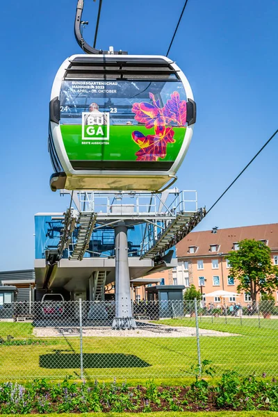 Mannheim Duitsland Mei 2023 Ropeway Connecting Parks Federal Horticulture Garden — Stockfoto
