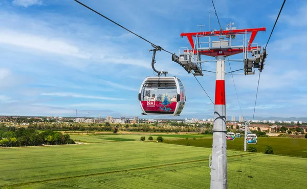 Mannheim Germany May 2023 Ropeway Connecting Parks Federal Horticulture Garden — Stock Photo, Image
