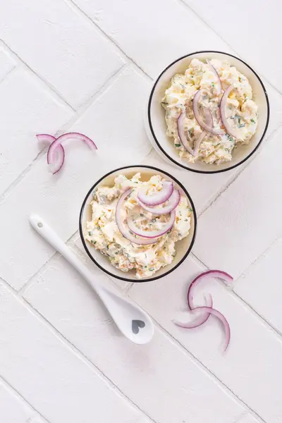 Fish Egg Spread Paste Salad Red Onions Stock Photo