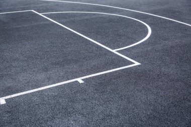 Açık hava sporları için siyah basketbol sahası, soyut spor arka planı