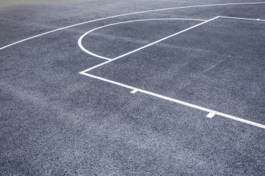 Açık hava sporları için siyah basketbol sahası, soyut spor arka planı