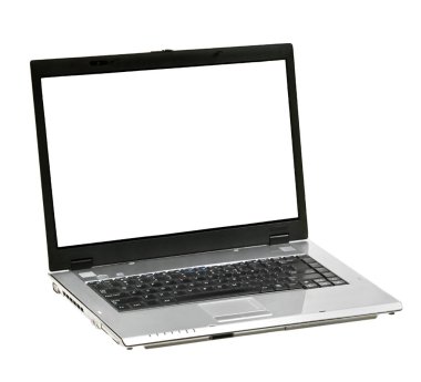 İzole edilmiş beyaz dizüstü bilgisayar beyaz ekranı   