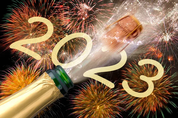 Silesterと新年の挨拶カードと最高の願い2023 — ストック写真