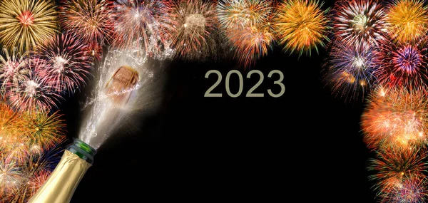 Cartão Saudação Melhores Votos Para Silester Ano Novo 2023 — Fotografia de Stock