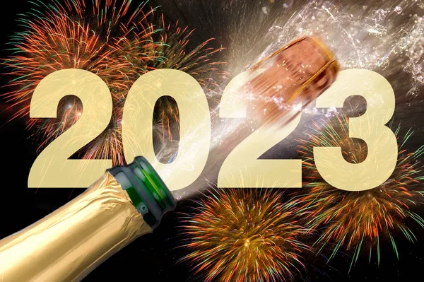 Tarjeta Felicitación Mejores Deseos Para Silester Año Nuevo 2023 — Foto de Stock
