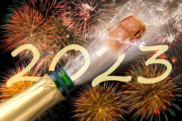 Silesterと新年の挨拶カードと最高の願い2023 — ストック写真