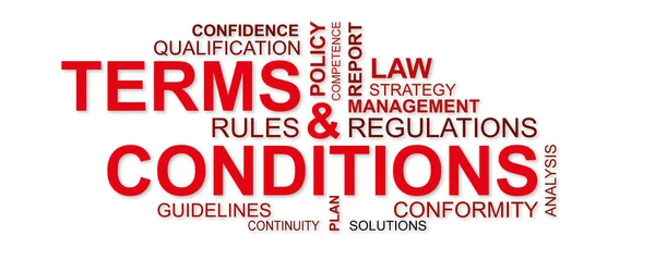 Wordcloud Terms Conditions — Stock Photo, Image