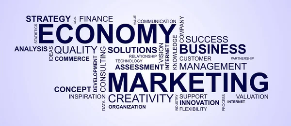 Wordcloud Marketing Economia — Foto Stock
