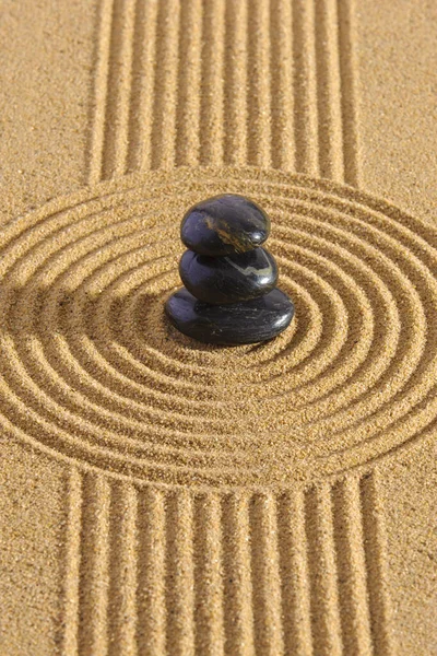 Японський Сад Дзен Каменем Текстурованому Піску — стокове фото