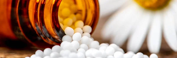 Medicina Alternativa Cuidado Com Pílulas Ervas Acupuntura — Fotografia de Stock