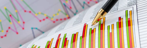 Finanzen Business Economy Mit Grafik Und Daten — Stockfoto