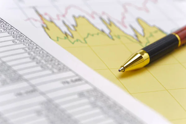 Finanza Economia Aziendale Con Grafici Dati — Foto Stock
