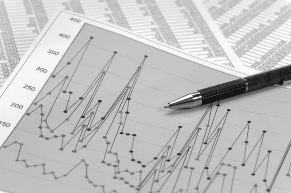 Business Finanza Economia Con Grafico Calcolatrice Dati — Foto Stock