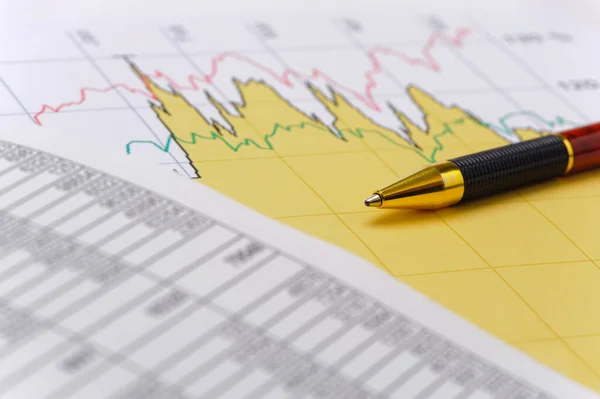 Negocios Finanzas Economía Con Gráfico Calculadora Datos — Foto de Stock