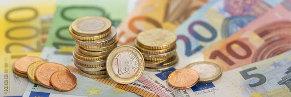 Банкноти Євро Валюти — стокове фото