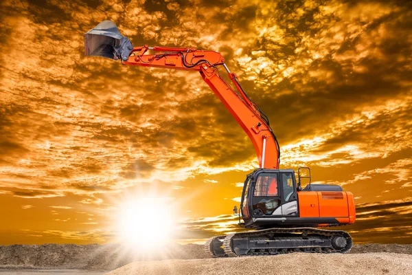 Excavator Digging Working Construction Site — Stock Photo, Image