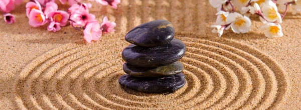 Giardino Zen Giapponese Con Pietra Sabbia Strutturata — Foto Stock