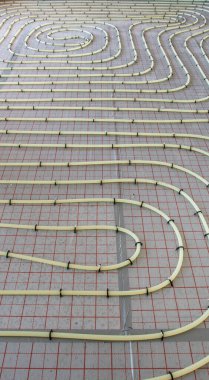 underfloor heating system in construction of new residential house