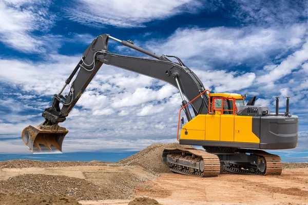 Excavator Work Digging Construction Site — Stock Photo, Image