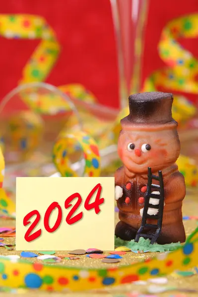 Geluksbrenger Talisman Als Symbool Nieuwjaar 2024 Stockfoto