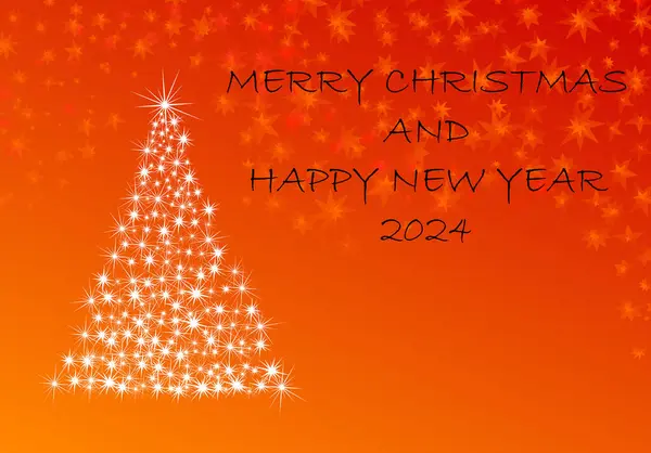 Carte Voeux Noël Pour Nouvelle Année 2024 Images De Stock Libres De Droits