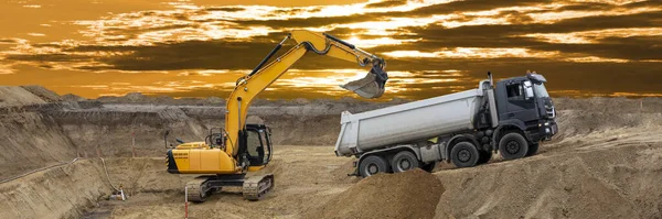 Excavator Work Digging Construction Site Royalty Free Stock Photos
