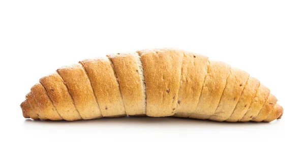 Rollo Pan Croissant Aislado Sobre Fondo Blanco —  Fotos de Stock