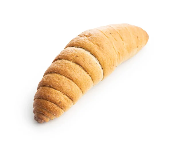 パンが転がる 白い背景に隔離されたクロワッサン — ストック写真