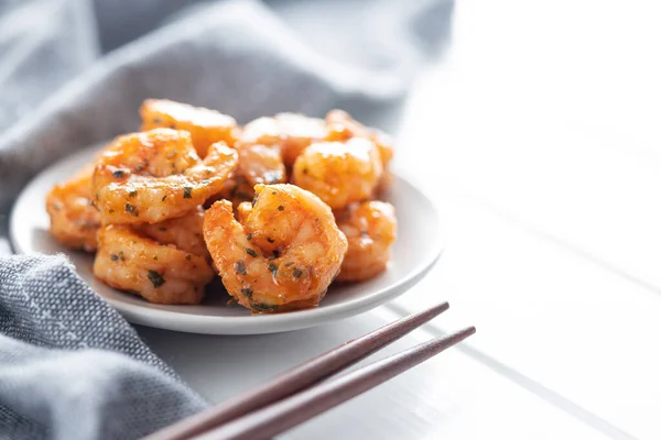 Grilled Tiger Shrimps Plate — Stock Photo, Image
