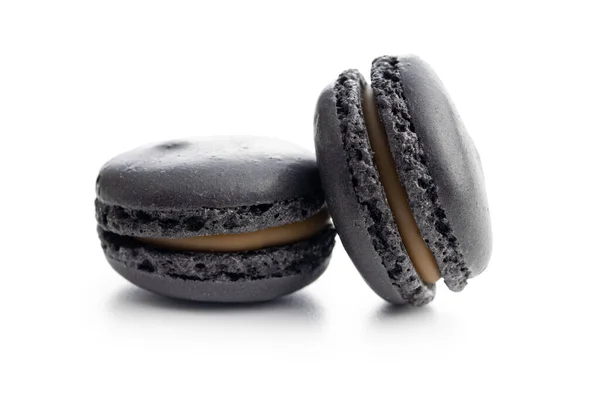 Süßes Macaron Dessert Macarons Isoliert Auf Weißem Hintergrund — Stockfoto