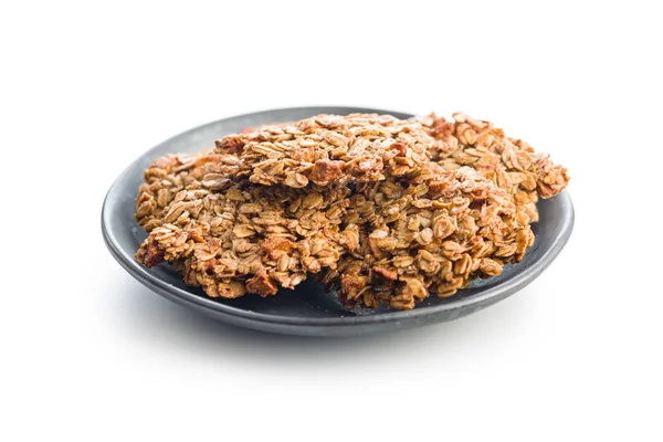Havregryn Cookies Plattan Isolerad Vit Bakgrund — Stockfoto
