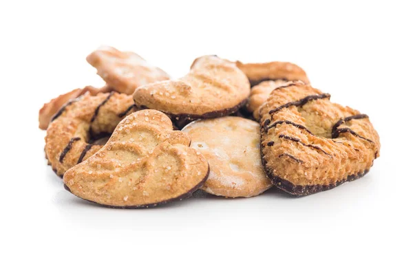 Διάφορα Κουλουράκια Γλυκά Μπισκότα Απομονωμένα Στο Λευκό Φόντο — Φωτογραφία Αρχείου