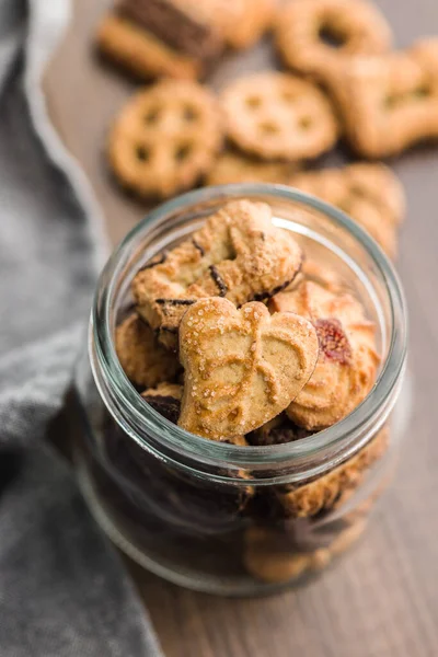 Assorted Various Cookies Sweet Biscuits Jar — Stock Photo, Image