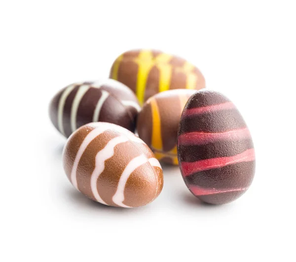 Čokoládové Velikonoční Vejce Izolované Bílém Pozadí — Stock fotografie