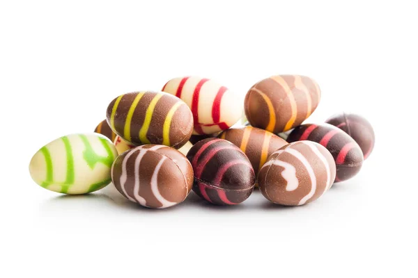 Ovos Páscoa Chocolate Isolados Fundo Branco — Fotografia de Stock