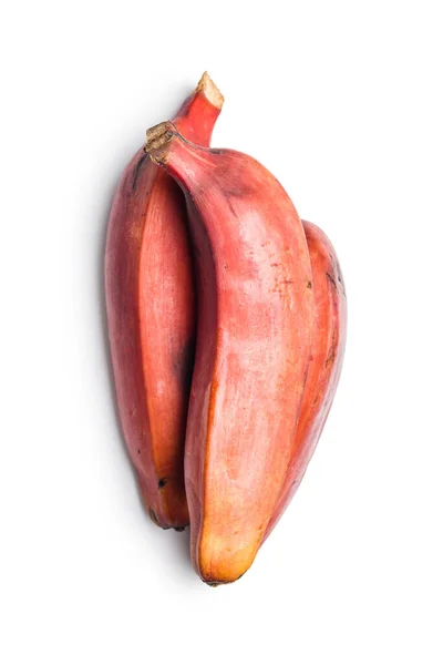 Plátanos Rojos Sabrosos Aislados Sobre Fondo Blanco — Foto de Stock