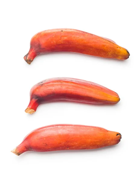 Tasty Red Bananas Isolated White Background — Stock Photo, Image