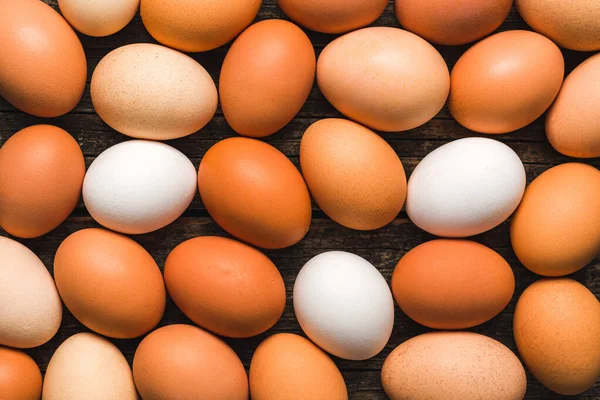 Bütün Tavuk Yumurtalarını Üst Görünüm — Stok fotoğraf