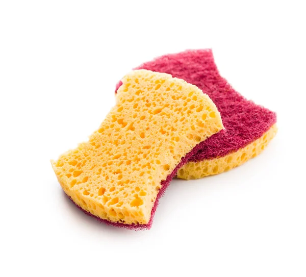 Sponges Washing Dishes Isolated White Background — Stock Photo, Image