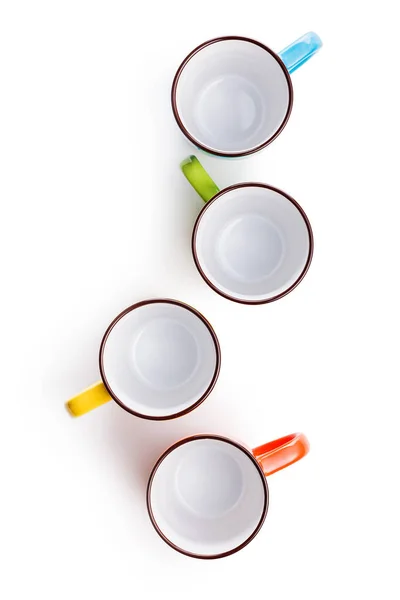 Polka Dot Mugs Isolated White Background — Stock Photo, Image