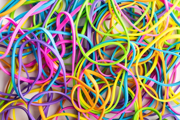 Many Colorful Rubber Bands Closeup — Stock Photo, Image
