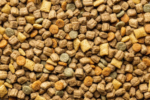 乾燥したケーブルペットフード 犬や猫の食べ物 トップ表示 — ストック写真