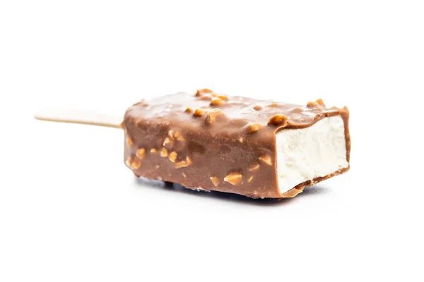 Popsicle Ice Cream Covered Chocolate Isolated White Background — Stock Photo, Image