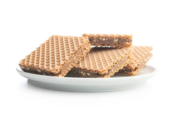 Sweet Chocolate Wafer Isolated White Background — Stock Photo, Image
