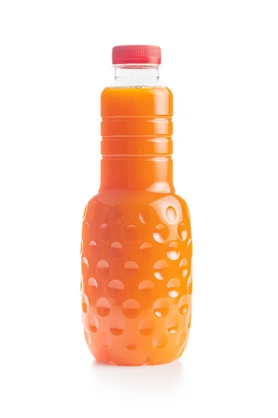 Flaska Fruktjuice Apelsinjuice Isolerad Den Vita Bakgrunden — Stockfoto
